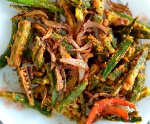 Crispy油炸bhindi